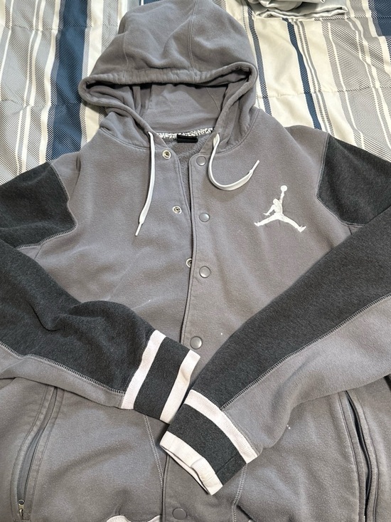 Jordan Other - Jordan Two-Tone Gray Hooded Bomber Jacket